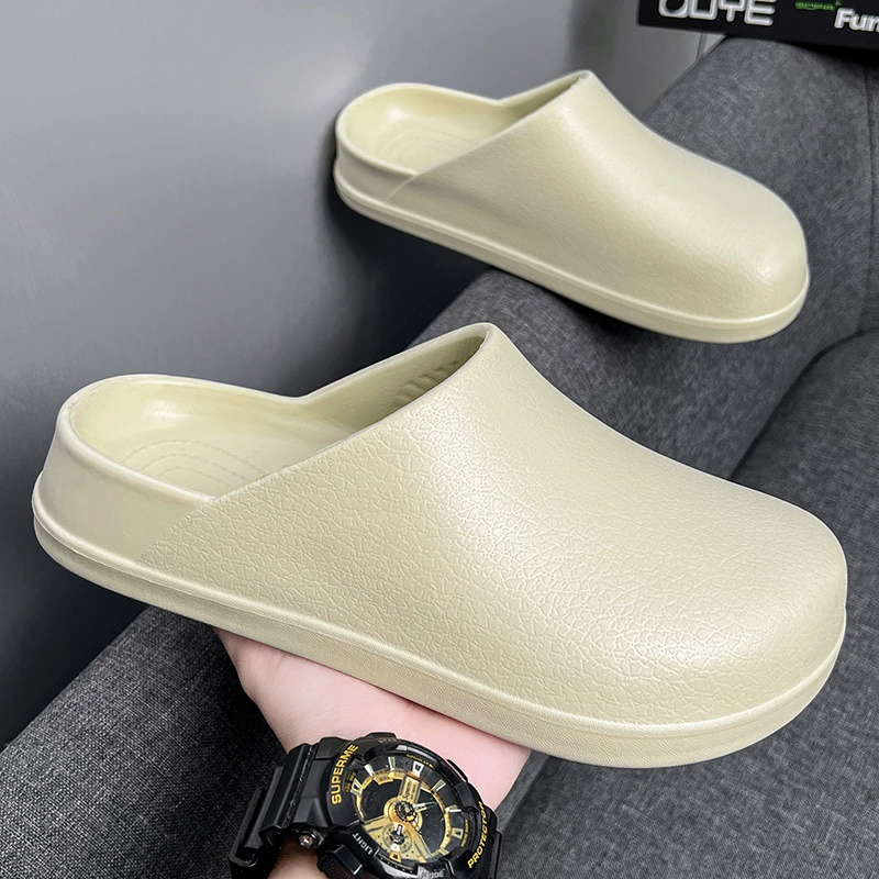 Трансграничные модные повседневные мужские тапочки больших размеров с закрытым носком без шнуровки, уличные сандалии на плоской подошве для пар, пляжная обувь