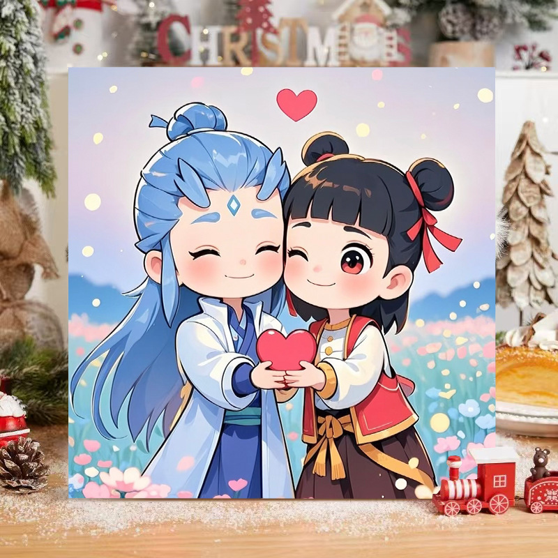 El niño prodigio de Nezha Naohai Diy pintura al óleo digital para colorear a mano Anime Ao Bing Nezha pintura al óleo pintura decorativa