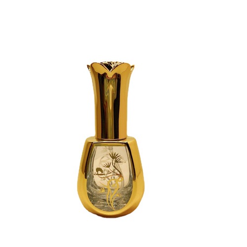 10ML perfume bottle rose glass spray bottle gold electroplated carved travel bottle perfume bottle foreign trade