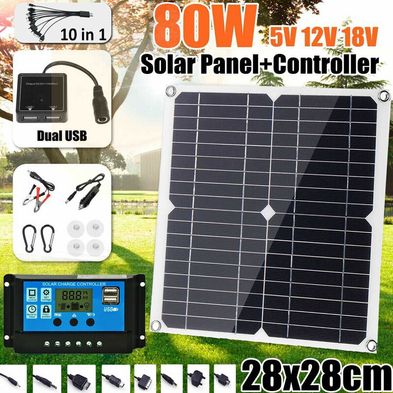 50W 80W18V flexible solar panel Dual USB output solar panel car and boat charger mobile phone charger