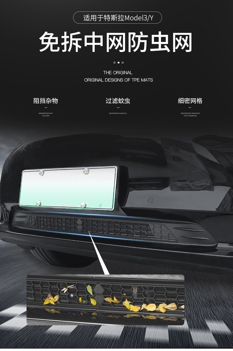 Cross-Border Wholesale of Accessories for the New Version of Tesla Model Y/3 Insect-Proof Net and Air Conditioning Inlet Protective Cover