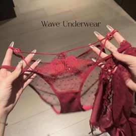 cosplay绝美镂空性感蕾丝内裤女本命年大红色新娘结婚低腰三角裤