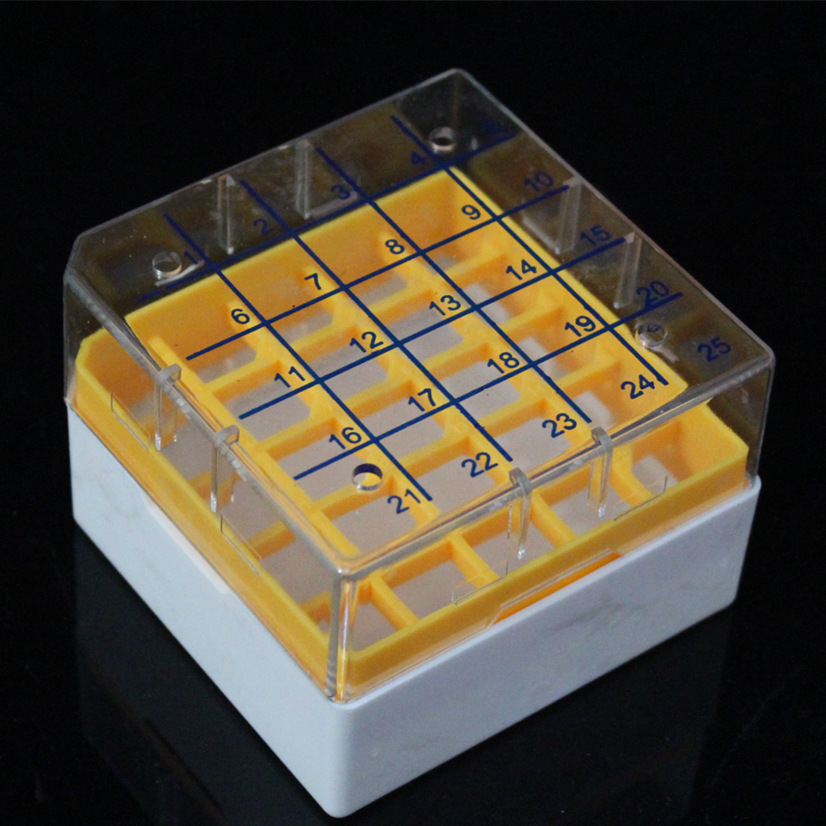 PC冷冻盒 超低温冻存盒25格 液氮储存盒 冻存管盒 透明盒子