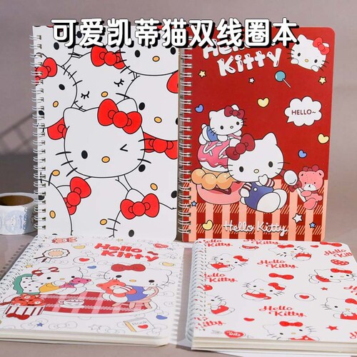 A5 hand-friendly coil notebook ins high-looking student diary KT cat notebook note line notebook wholesale