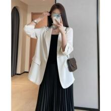 重磅推荐凉感垂坠显瘦宽松一粒扣七分袖西装外套女春夏新Y0409X