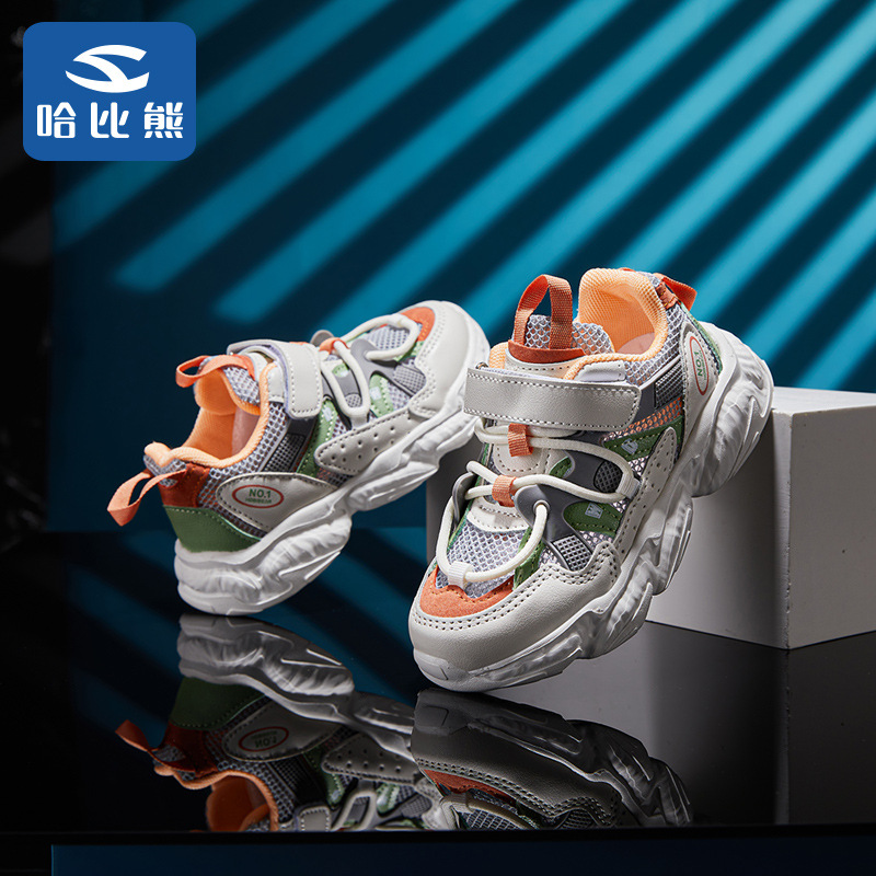哈比熊2021夏季新款休闲时尚女童单鞋男童潮流单网运动鞋一件代发
