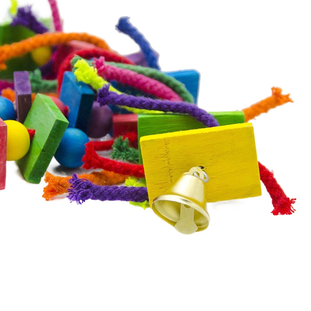 Loro juguete pájaro juguete Arco Iris puente suave color bloque de madera cuerda de algodón mordedura escalada juguete colgante juguete transfronterizo