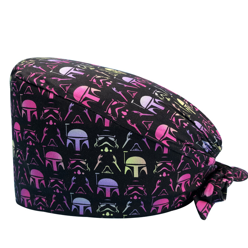 Sombrero de flores de algodón con estampado de dibujos animados, toalla absorbente para el sudor, sombrero de estudio médico, sombrero de enfermera UCI, envío directo de AliExpress