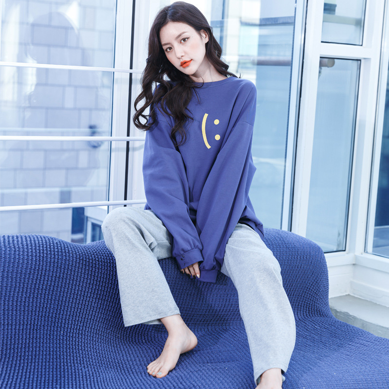 Autumn and winter pajamas women's cotton long sleeve suit 2022 new spring and autumn casual fashion two-piece home clothing Autumn and winter pajamas women's cotton long sleeve suit 2022 new spring and autumn casual fashion two-piece home clothing