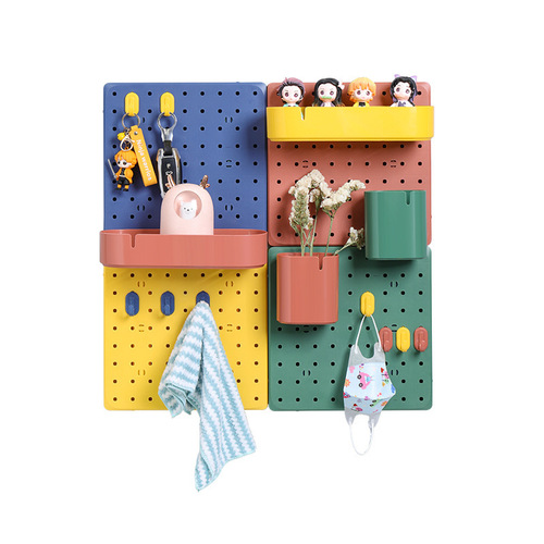 Perforated board accessories, no punching, universal kitchen shelves, dormitory parts, wall hanging storage box hooks wholesale