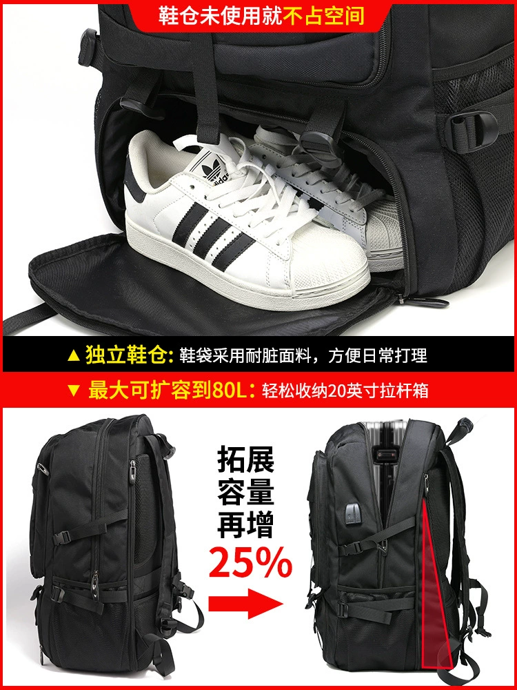 Big capacious backpack, travel bag for leisure, waterproof bag