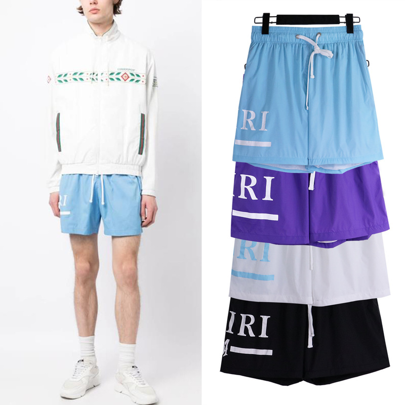 Cross-border Trendy Brand AMIRI Shorts for Europe and America Loose Casual Drawstring Pants Casual Men's Sports Shorts