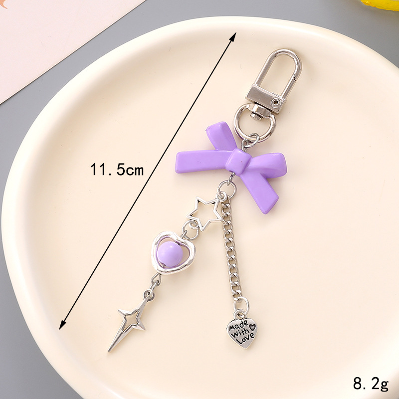 Ins nuevo arco acrílico llavero colgante personalidad DIY bolso colgante auriculares colgante joyas