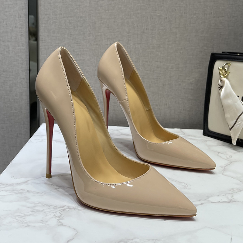 Giày cao gót nữ mũi nhọn họa tiết da báo, gót 12 cm, đế 9 cm — Màu nude (12cm) chi tiết 11