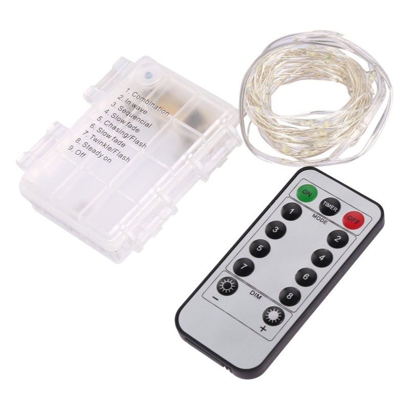 Luces solares de colores, luces de ambiente de Año Nuevo, luces LED en forma de cadena, luces decorativas para exteriores para acampar, luces de alambre de cobre con control remoto USB, luces de alambre de cuero