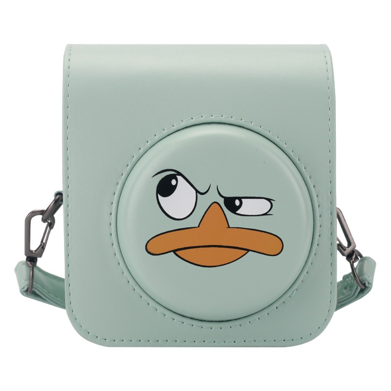 Entrega de una pieza Polaroid mini12 bolsa de cámara de pato de dibujos animados magnética + bolsa trasera Almacenamiento de fotos