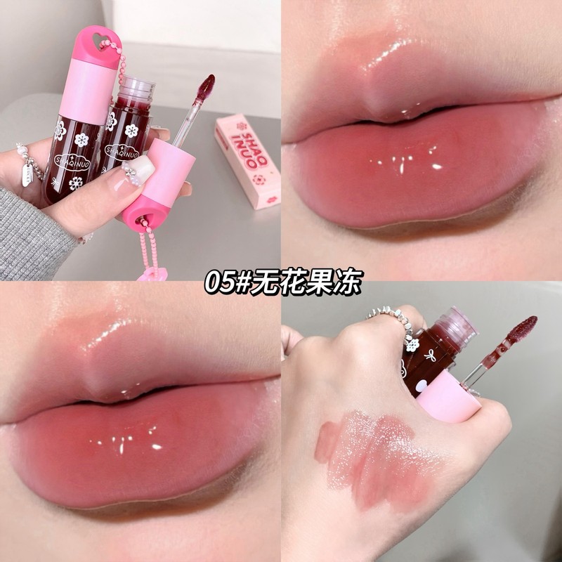 SHAQINUO インジュン デリケート ウォータリー リップグロス ハイドレーティング ガラス リップ ミラー ライトフェイス 国産 お手頃価格 学生メイク|undefined