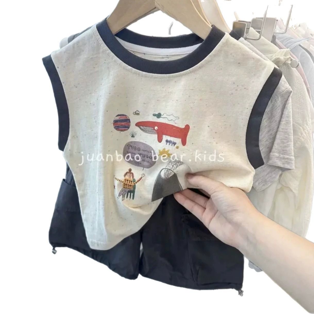 Children's summer cartoon thin vest for boys, wholesale