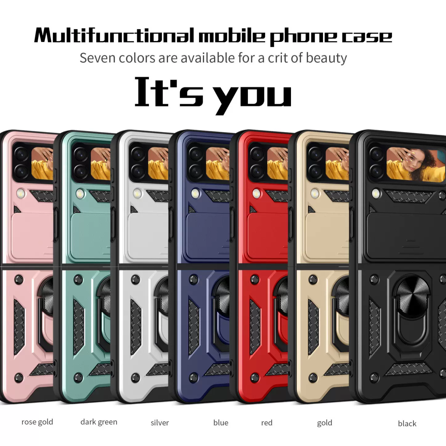 手机保护套ZFlip6推窗手机壳适用zflip3/Zfold4防摔指环磁吸支架