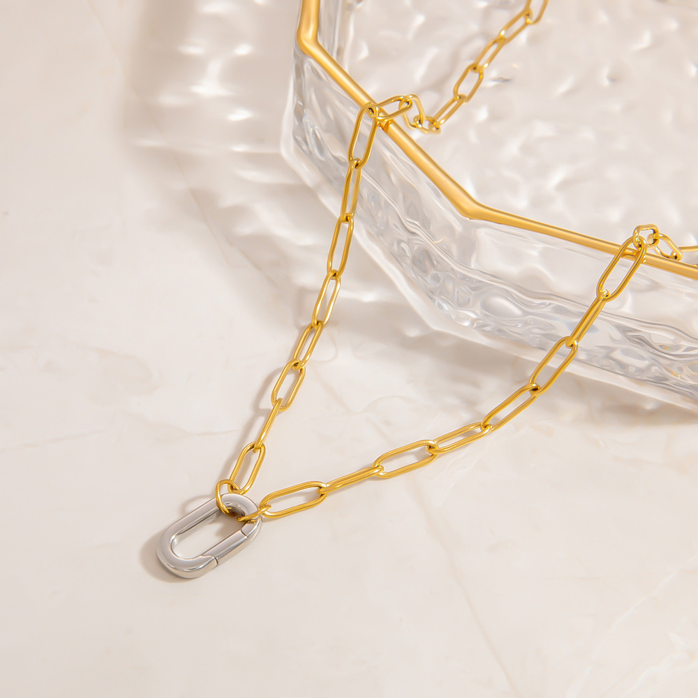 Casual, Holiday, Party, Street Occasion PVD Coated Real Gold Plated Geometric 304 Stainless Steel Elegant Lady Affordable Luxury Style Waterproof Non Tarnish 304 Stainless Steel Heart Clasp Closure Pendant Necklace
