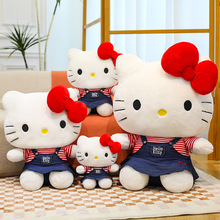 新款牛仔裙KT猫HelloKitty经典系列毛绒公仔可爱玩偶抱枕女生礼物