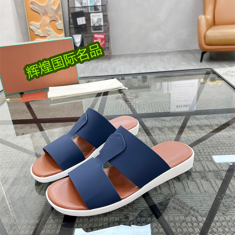Summer leather fashionable casual lightweight slippers platform