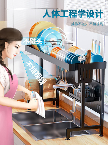 Stainless steel kitchen rack telescopic sink sink dish rack drain dish rack dish rack kitchen utensils storage rack