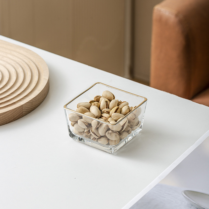 Plato de frutas de vidrio, plato de frutas de lujo ligero casero con cubierta de barra KTV creativo de bocadillos, plato de bocadillos