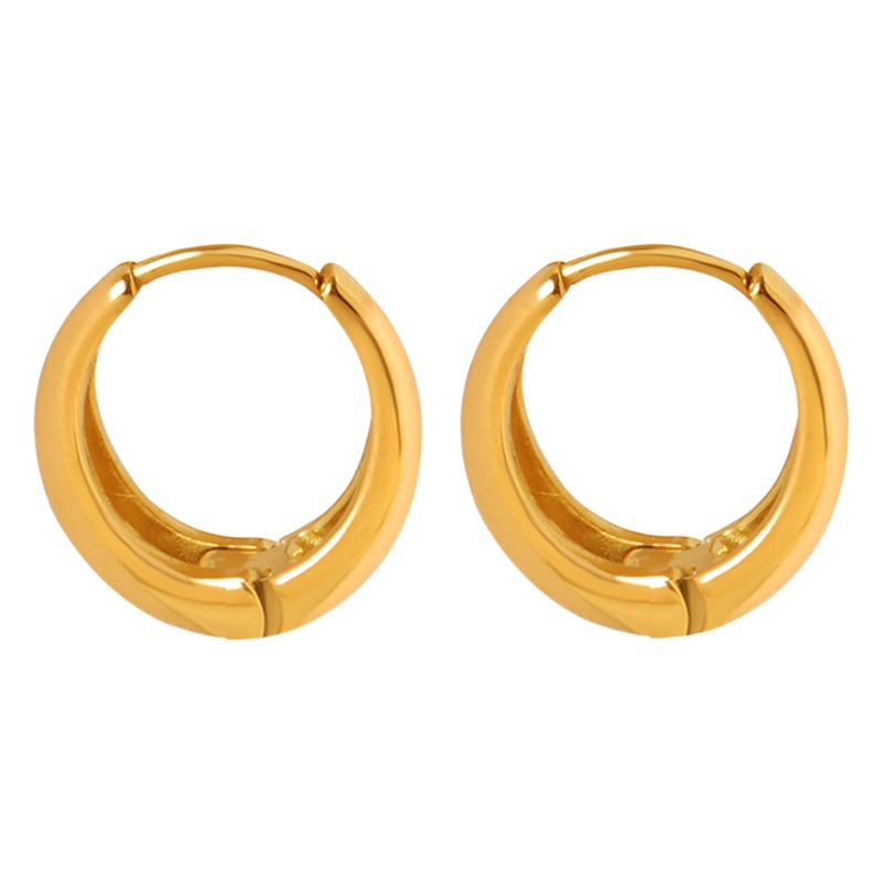 Francés ins estilo nicho luz diseño de lujo elegante en forma de C simple básica todo-Partido pendientes de acero de titanio pendientes joyería para las mujeres