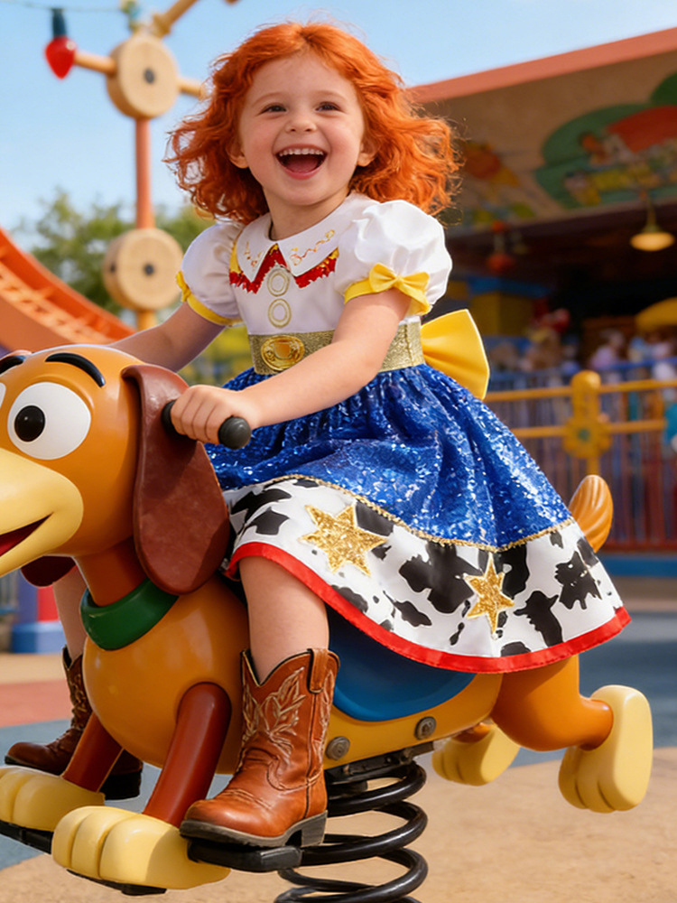 Nuevos productos de niñas vestidos de costura, juguetes, trise, vestidos de cosplay, vestidos de color contrastante para niños