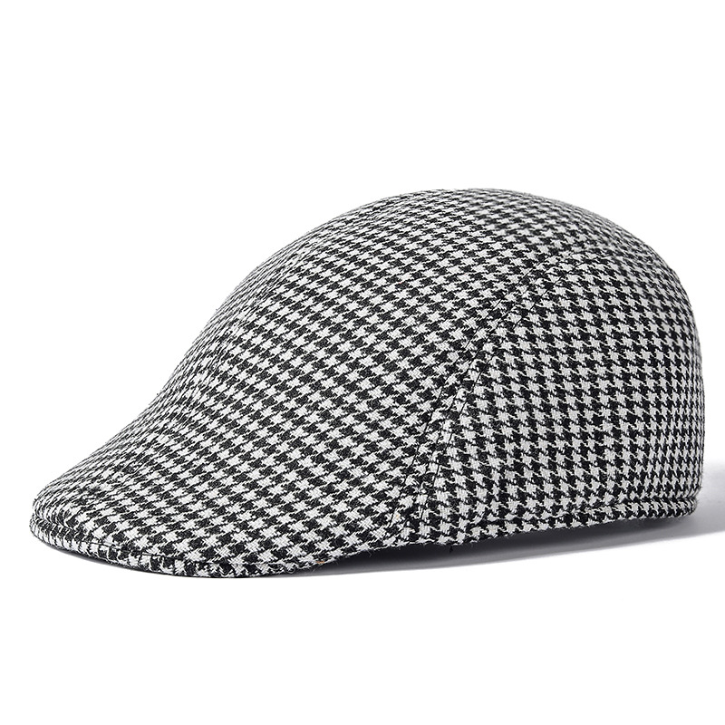 Otoño e Invierno casquillo de los hombres boina adulto Plaid Hipster forward Cap 2023 gorra de mediana edad y ancianos al por mayor