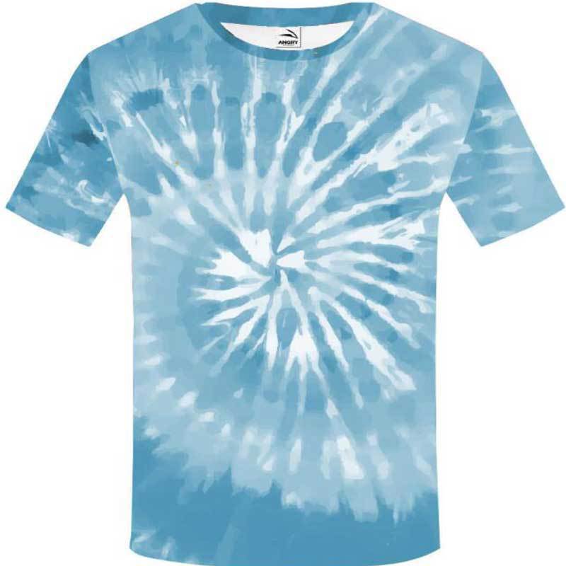 2024 verano europeo y americano suelto deportes y ocio tie-dye cuello redondo manga corta para hombres pareja juvenil moda marca de moda camiseta