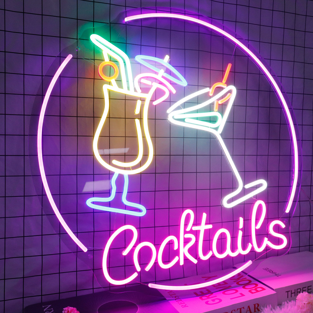 (2개) 국경 간 아마존 네온 DIY 생일 파티 LED 네온 투명 아크릴 네온 빛나는 캐릭터