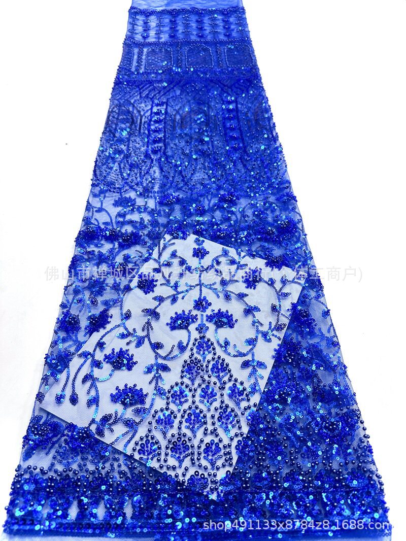 2026 nuevo diseño de fabricantes pesados cuentas bordadas tela de vestido de noche de lujo de alta calidad al por mayor