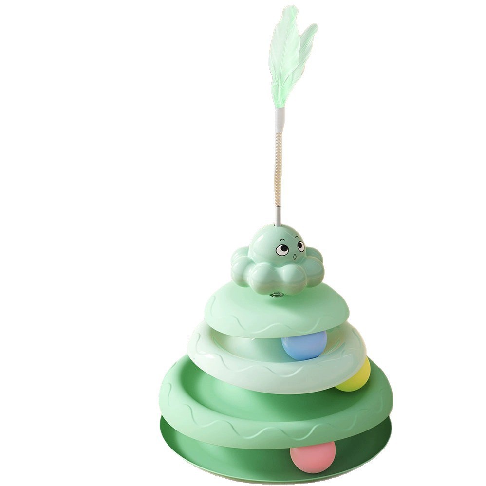 Palo para gatos divertido, plato giratorio de plumas, bola, juguete para gatos, palo para gatos divertido, juguete para gatos, juguete para gatos, artefacto para aliviar el aburrimiento