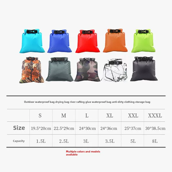 Camping waterproof bag fitness wear-resistant waterproof bag outdoor adhesive storage bag upstream drifting bag sports supplies