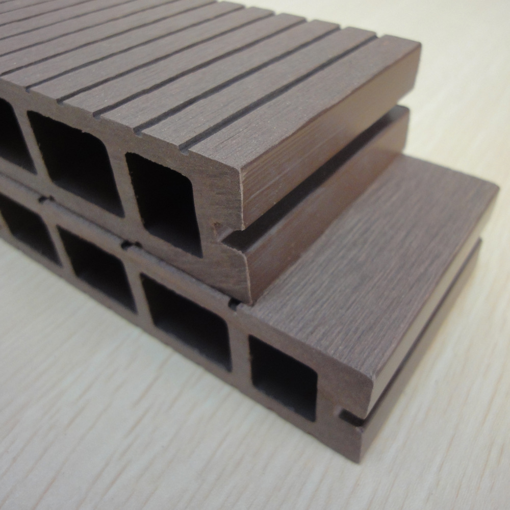 Madera plástico WPC piso primera generación agujero cuadrado 150*30 protección del medio ambiente plástico material de madera jardín al aire libre decoración tablero anticorrosión madera image 4