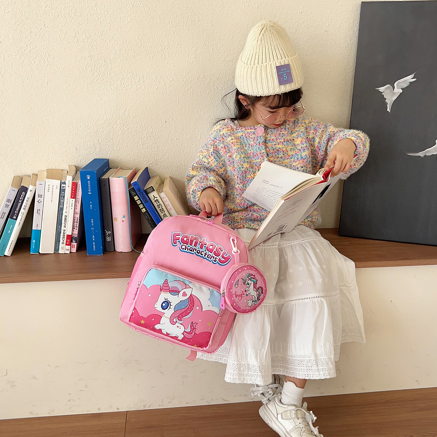 2024 Comercio exterior nuevo equipo Wangwang mochila de dibujos animados de impresión niños y niñas de reducción de carga mochila de clase grande mochila de primer grado