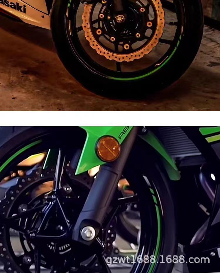 Suitable for Kawasaki Ninja400 Z400 Original Aluminum Alloy Lightweight Front and Rear Wheel Hub Assembly Steel Rims