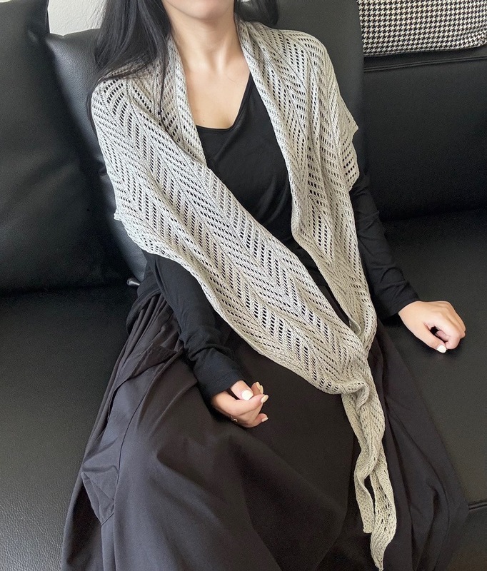 自制冰丝针织披肩镂空三角巾女夏季麻感披肩罩衫防晒空调围巾批发|undefined