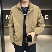 柯然【高品质】男士春款外套大码立领工装夹克韩版极简显瘦休闲痞