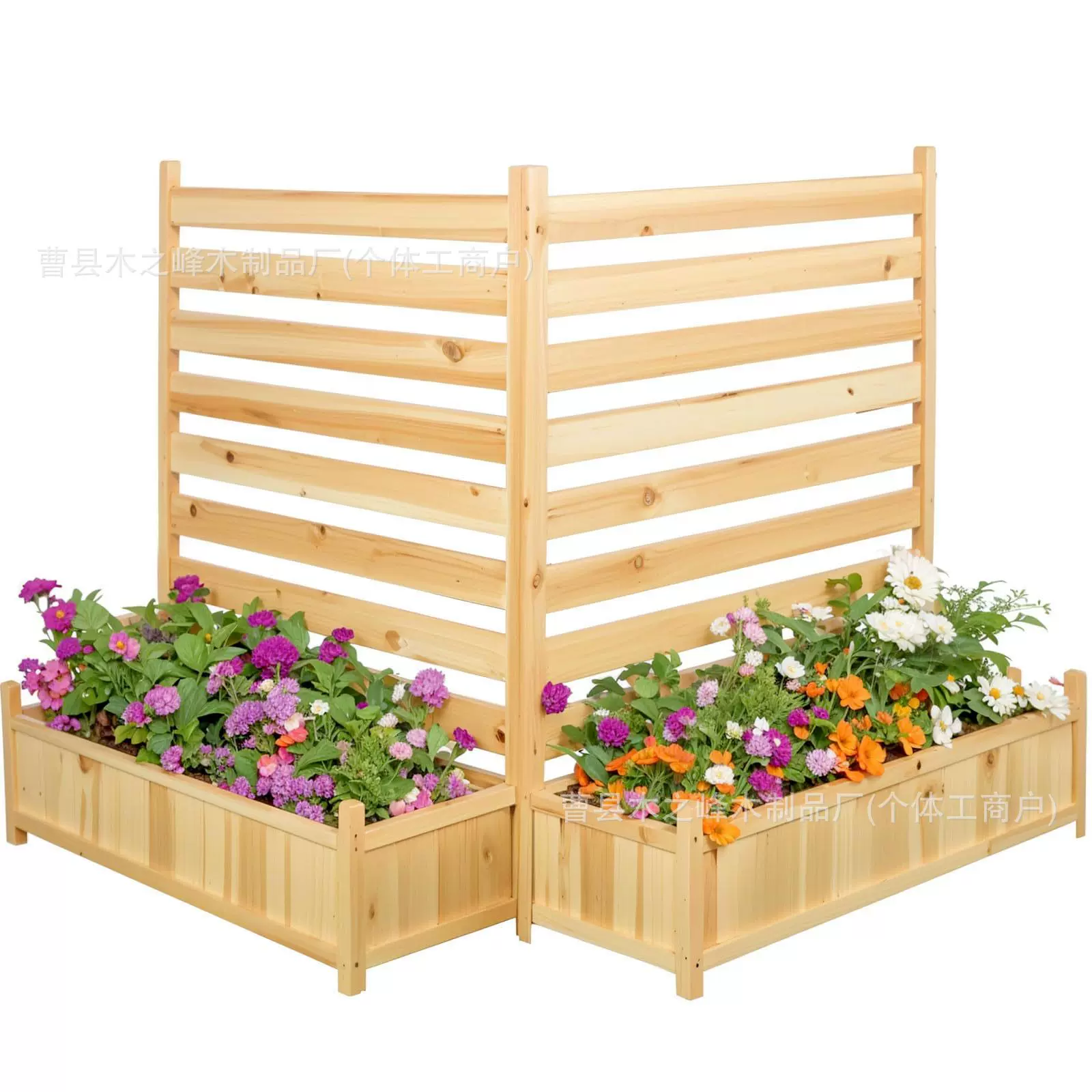 跨境花栅栏木质空调护栏庭院空调外机竹罩垃圾桶围栏实木家用花箱