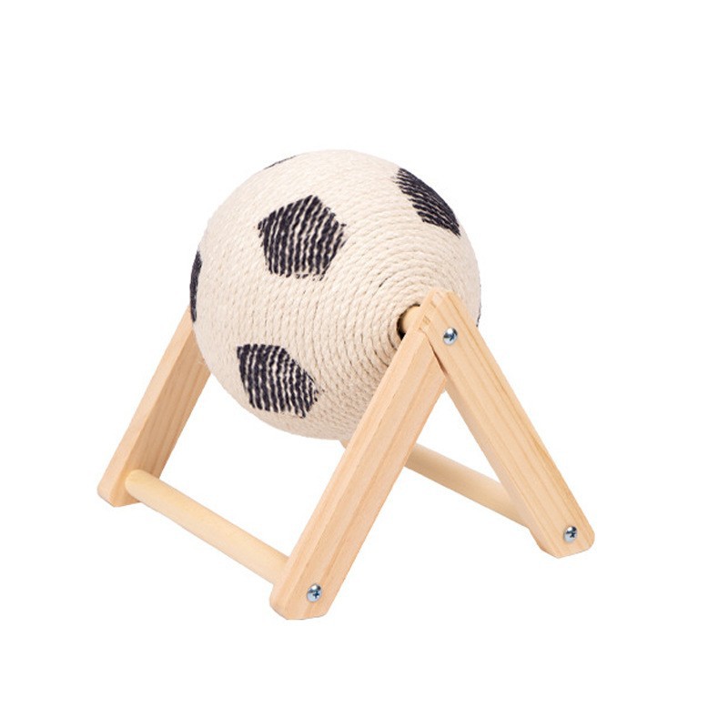 나무 V자형 고양이 긁는 공, 중형 축구 스타일