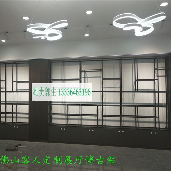铁艺置物架铁制书架办公室屏风隔断展示架创意家具 金属博古架