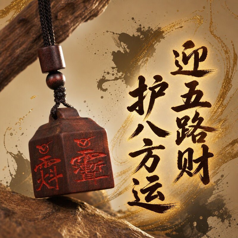 Taishan lightning-struck peach wood amulet with four-sided inscriptions for peace and prosperity, suitable for daily wear, wood-carved amulet with four-sided inscriptions Taishan lightning-struck peach wood amulet with four-sided inscriptions for peace and prosperity, suitable for daily wear, wood-carved amulet with four-sided inscriptions