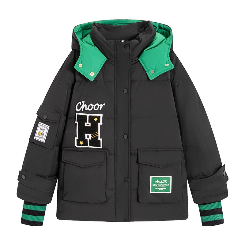 Long velvet down jacket for elementary school students, for secondary school, 2022, mid-length, duck down