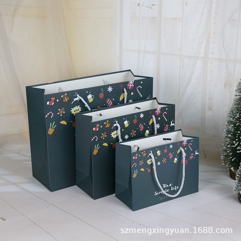 Gran tamaño pequeño exquisito cumpleaños de los niños caja embalaje para la bufanda ropa Navidad Festival bolso bolsa regalo