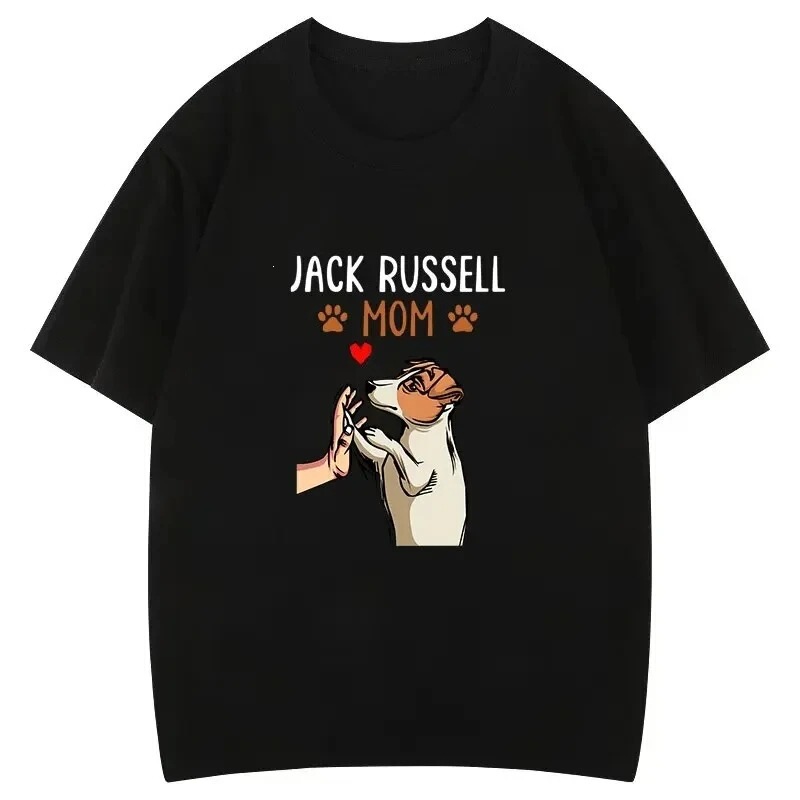 Jack Russell Terrier Mom Cute Dog Mom T-shirt Funny Printed Shirt Women's Couple T-shirt Design Jack Russell Terrier Mom Cute Dog Mom T-shirt Funny Printed Shirt Women's Couple T-shirt Design
