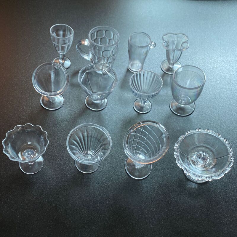 Mini transparent simulation food and play Cup model keychain cake DIY slim foaming glue Crystal mud Cup