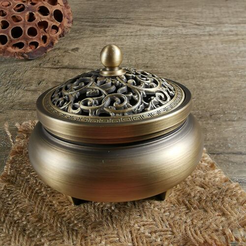 Manufacturer wholesale three-legged copper incense burner pure copper household indoor sandalwood burner antique incense burner incense burner incense burner cross-border
